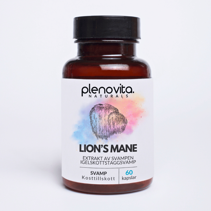 Lion's Mane kapslat - igelkottstaggsvamp som är ett naturligt kosttillskott.